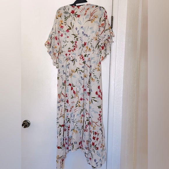 Love Stitch white Floral Flowy dress garden party summer picnic - Picture 6 of 8